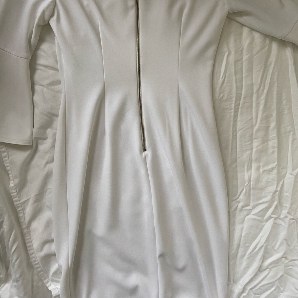 🚨 PRICE DROP 🚨 White Calvin Klein bodycon cocktail midi dress - Picture 7 of 8
